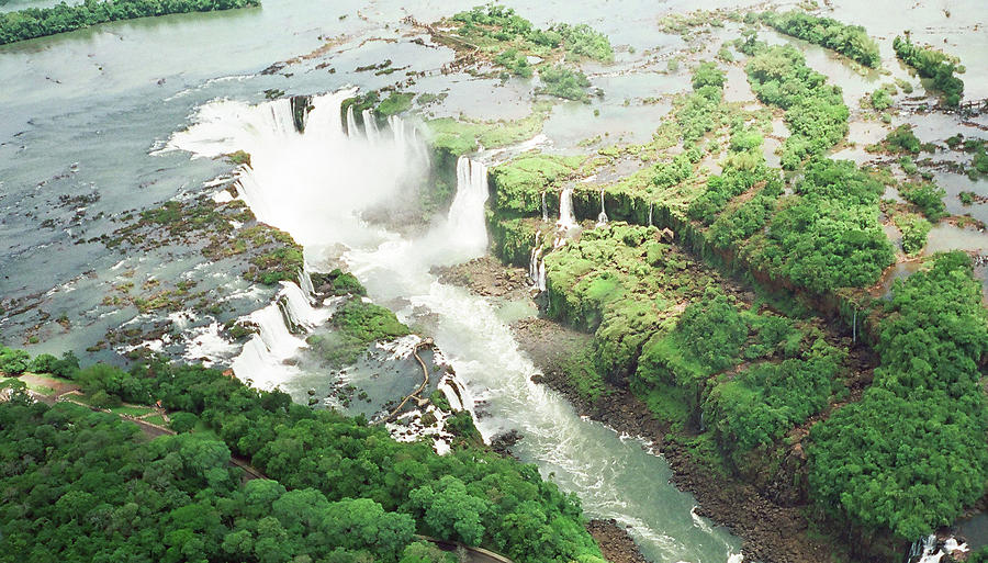 Iguassu Falls From Above Photograph by M And J Rousell