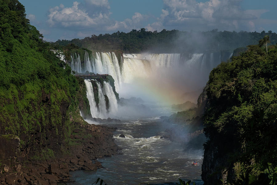 Iguazu Falls with a Rainbow Photograph by Mark Hunter