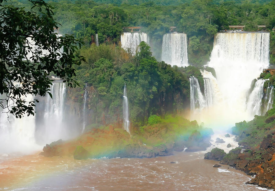 Iguazu Waterfalls In Brazil Rainbow Photograph by Doug88888