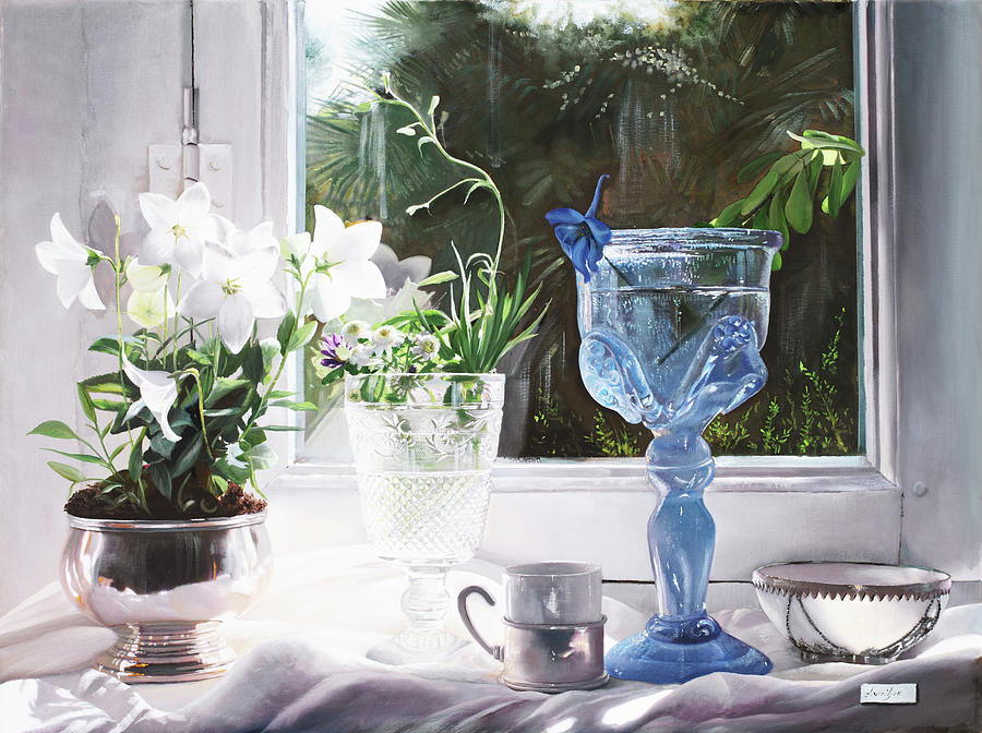 Bowl Painting - Il Calice Blu by Danka Weitzen