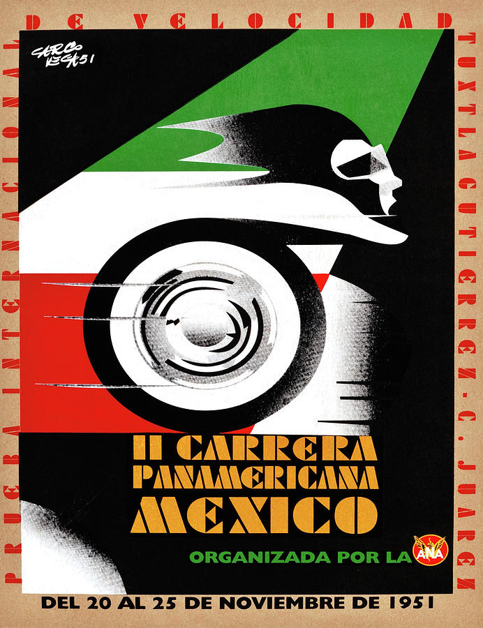 Il Carrera Panamericana Mexico Painting by Carlo Vega