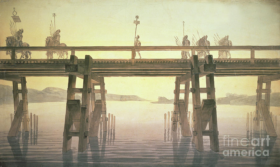 Il Ponte Di Cesare, 1814 Painting by John Soane