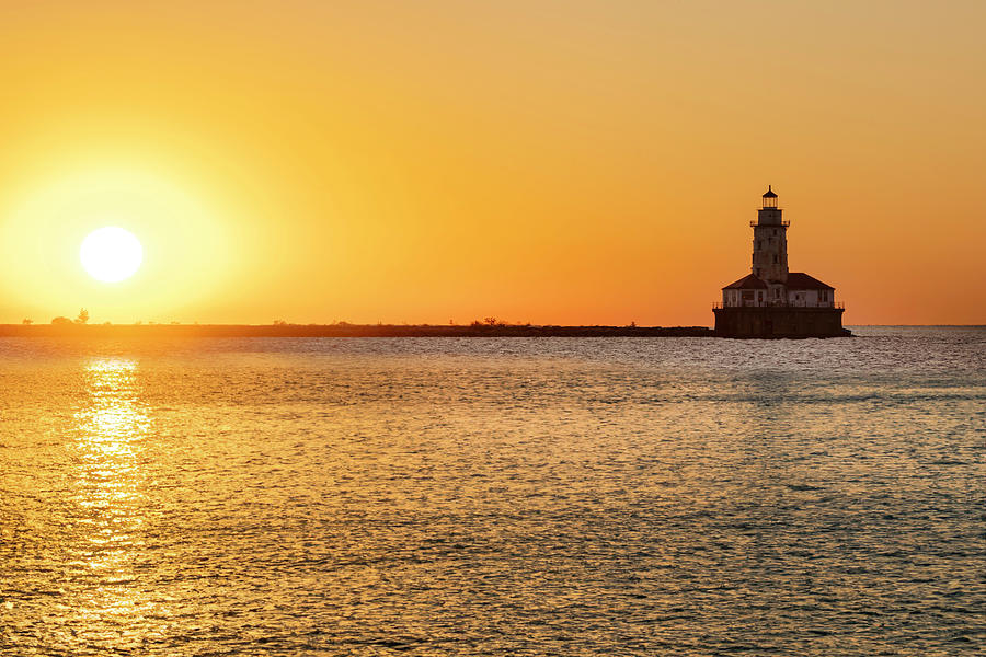 Illinois, Chicago, The Chicago Harbor Lighthouse Digital Art by Claudia ...