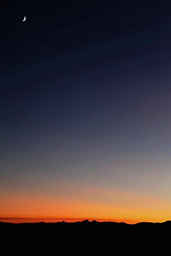Illuminated Moon In Sunset Sky Photograph by Photostock-israel