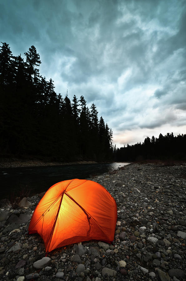 Illuminated Tent Photograph by Thinair28