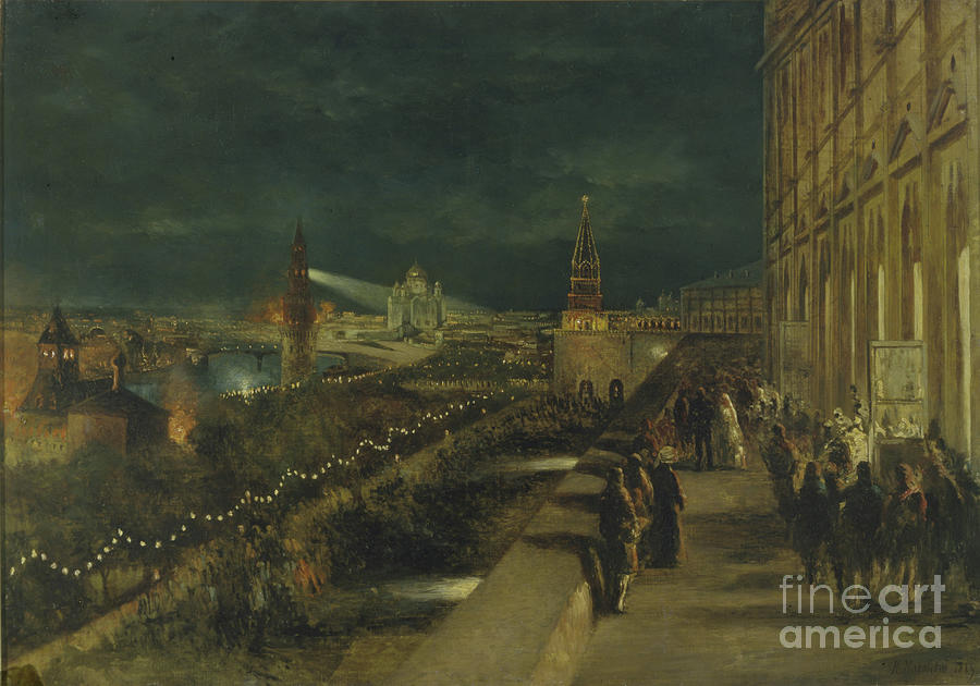 Illumination Of Moscow On The Occasion Drawing by Heritage Images