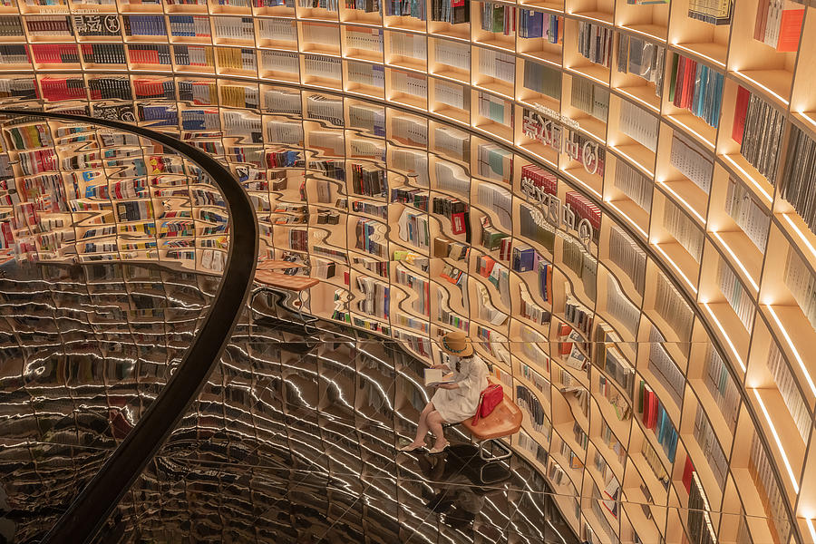 Abstract Photograph - Illusion In Bookstore by Mei Xu