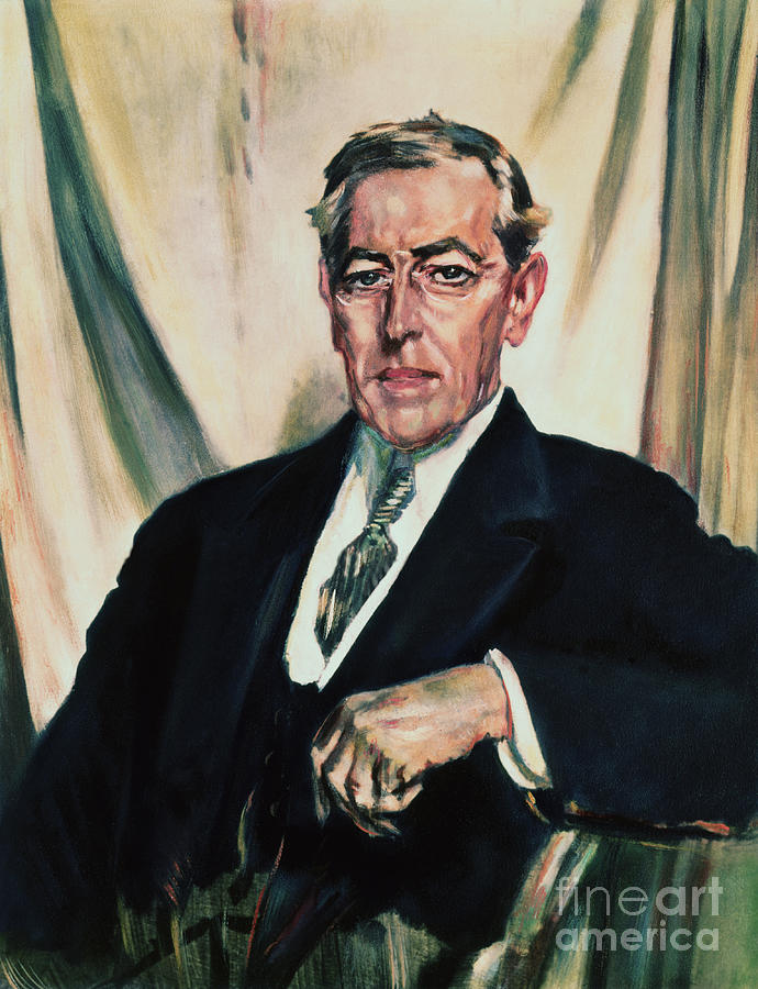 Illustrated Portrait Of Woodrow Wilson Photograph by Bettmann