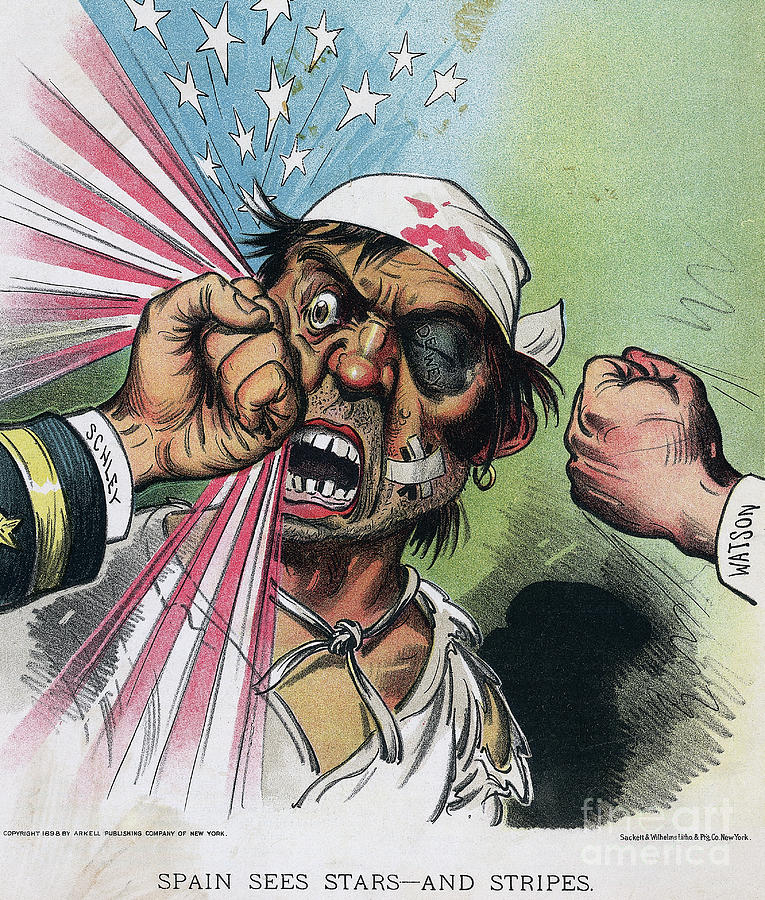 Illustration Americans Beating Spaniard Photograph by Bettmann