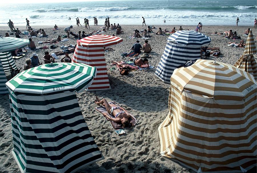 Illustration Biarritz Beaches In France Photograph by Chip Hires