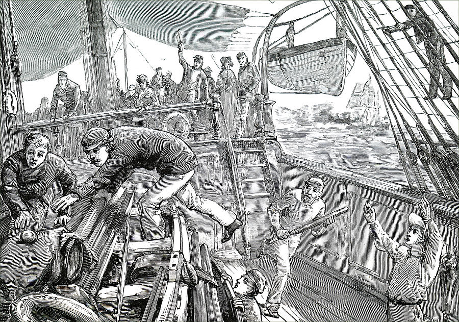 Illustration Depicting Crewmen Playing Photograph by Uig - Fine Art America