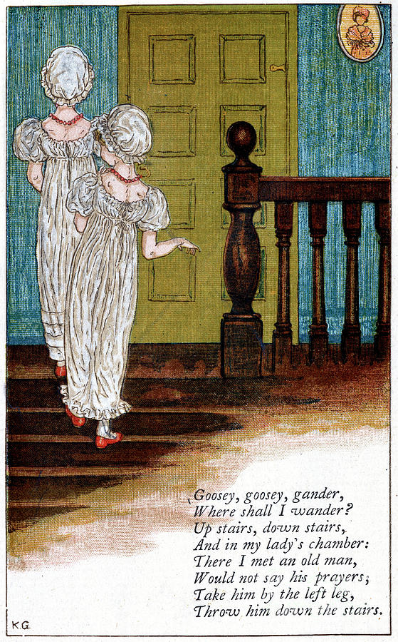 Illustration For Goosey, Goosey Gander Drawing by Print Collector