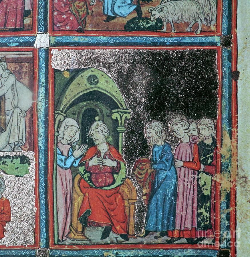 Illustration From The Golden Haggadah Drawing by Print Collector Illustration From The Golden Haggadah Drawing by Print Collector