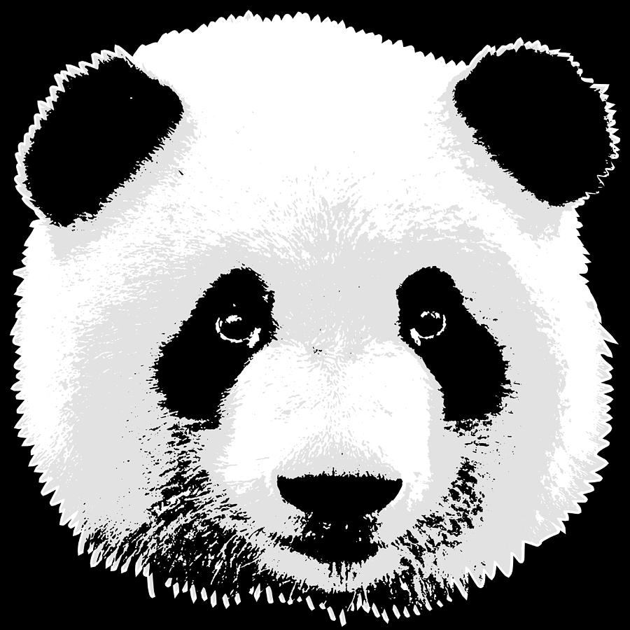 Illustration Of A Cute Panda Tee For Animal Lovers Tshirt Design Black ...