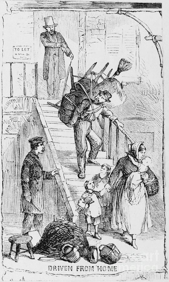 Illustration Of A Landlord Evicting Photograph by Bettmann