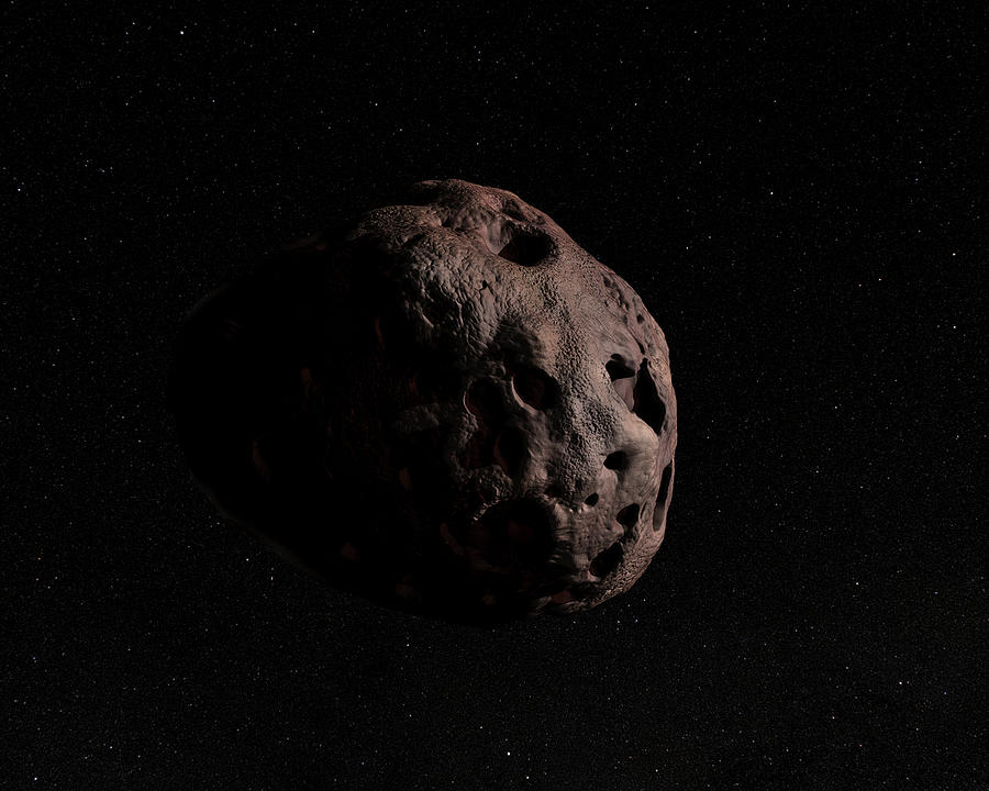 Illustration Of A Single Asteroid Photograph by Photon Illustration
