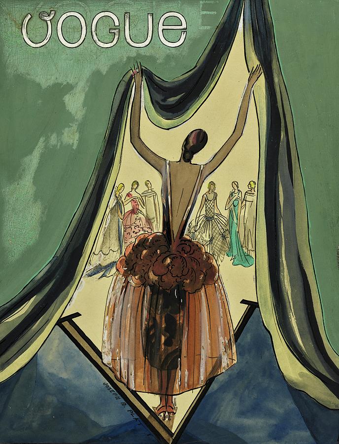 Logo Painting - Illustration Of A Woman Peering Through A Green by Joseph B Platt