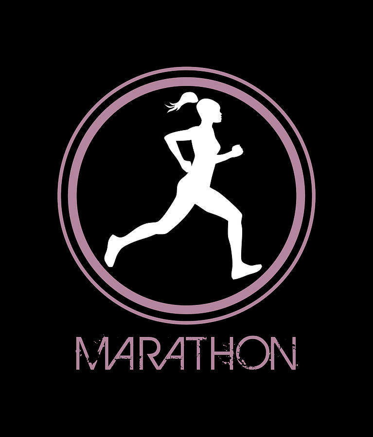 Illustration Of A Woman Silhouette Running A Marathon Drawing By Daniel 