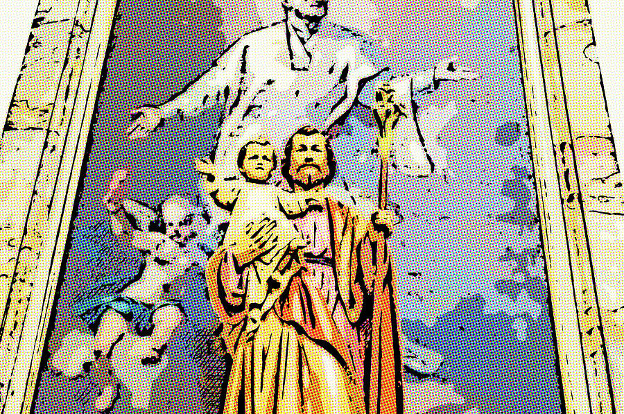 illustration of Blessed Saint Joseph with Holy Child Jesus Photograph by Vivida Photo PC