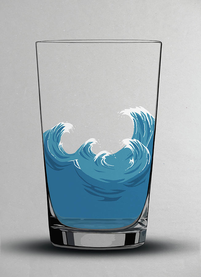 Illustration Of Choppy Waves In A Water Digital Art by Malte Mueller