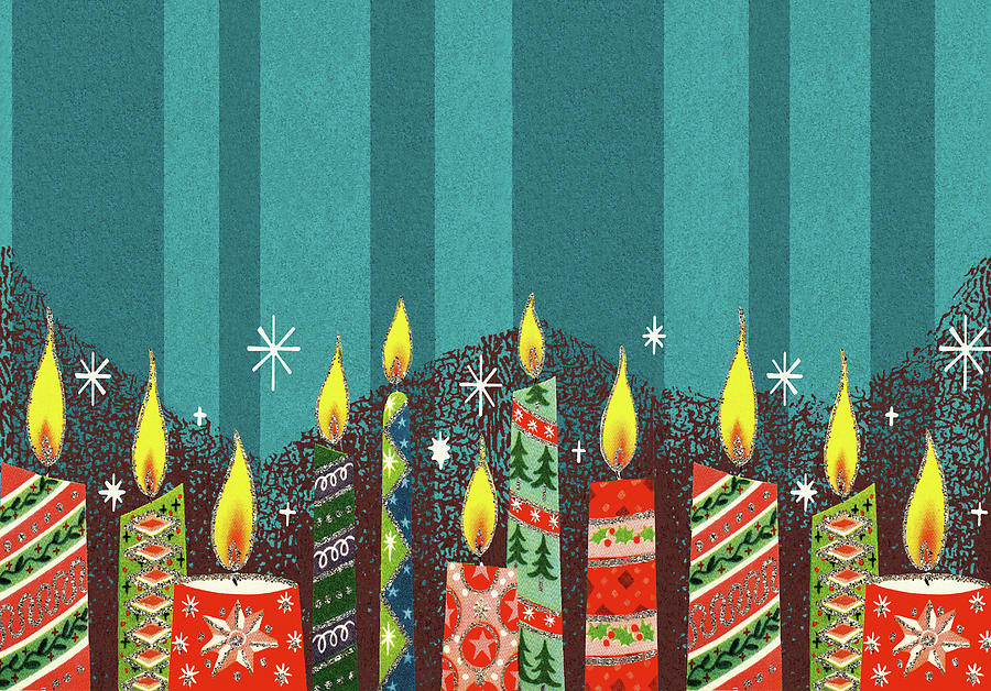 Christmas Drawing - Illustration of Christmas candles by CSA Images