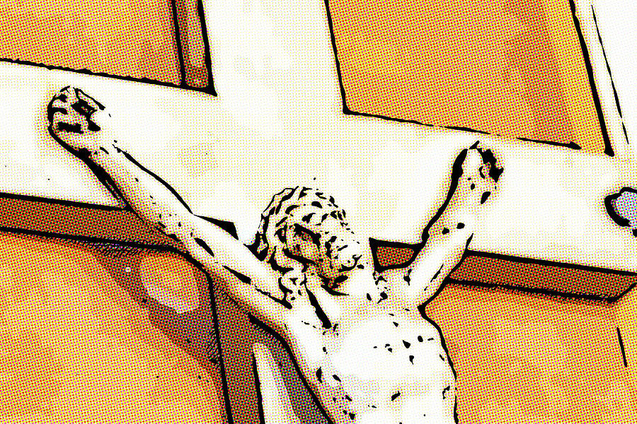 illustration of Crucifix with suffering Jesus Christ Photograph by Vivida Photo PC