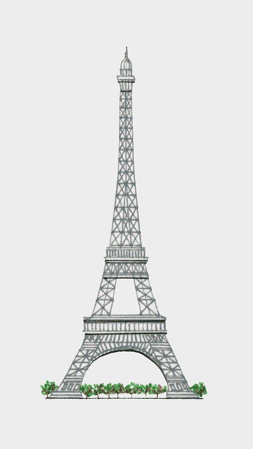 Illustration Of Eiffel Tower In Paris Digital Art by Dorling Kindersley