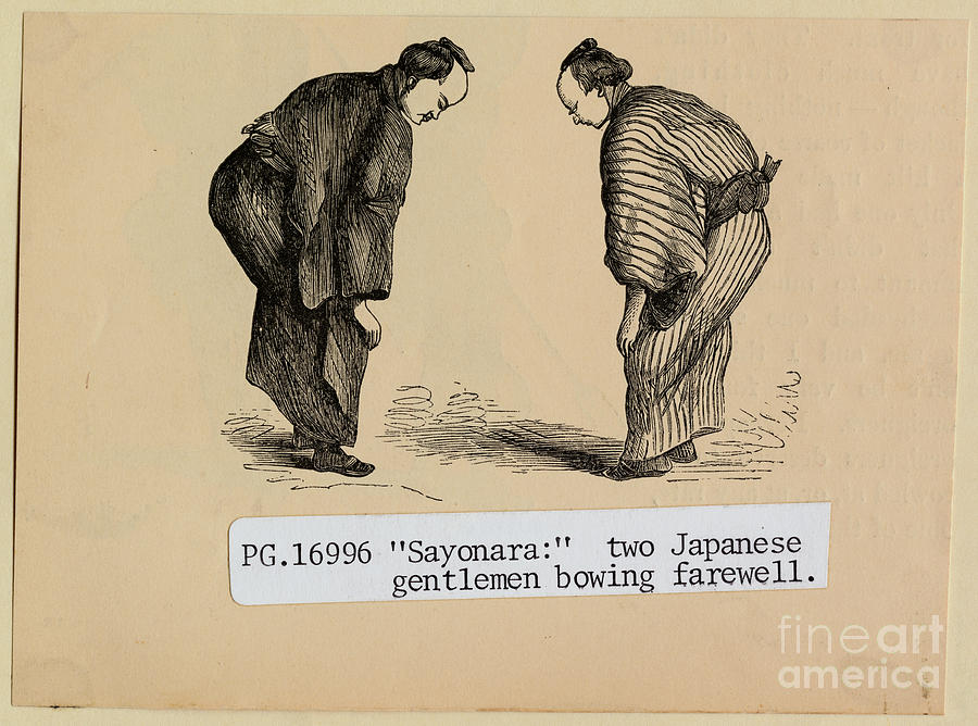Illustration Of Japanese Men Bowing Photograph by Bettmann
