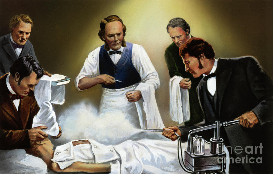 Illustration Of Joseph Lister Using Photograph by Bettmann