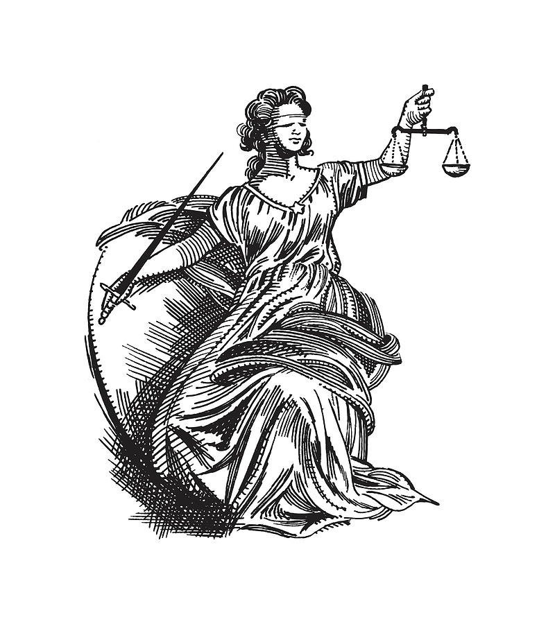 Law Justice Court Vector PNG Images, Lady Justice Holding Scales And Sword  Stand For Law And Order, Order, Illustration, Advice PNG Image For Free  Download