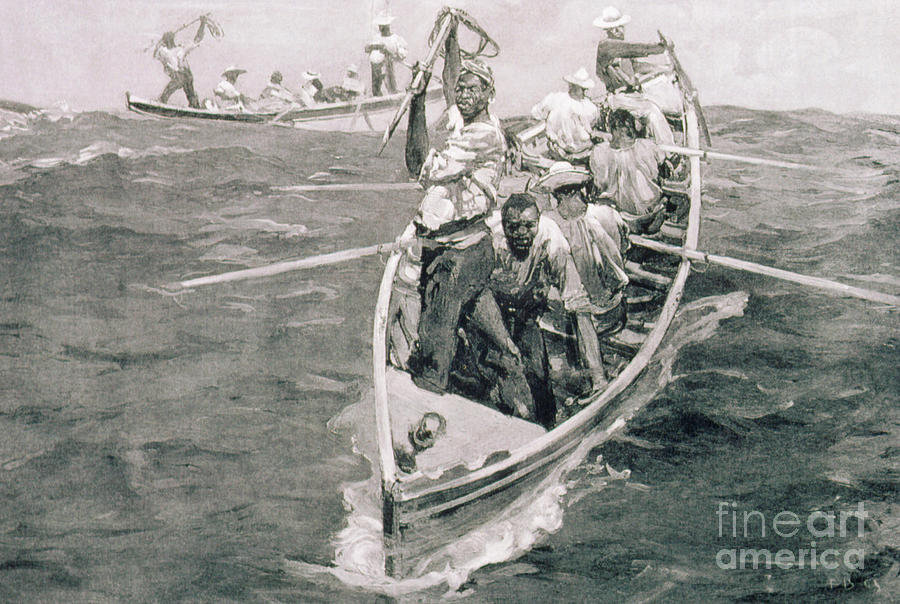 Illustration Of Manned Whaling Long-boats Photograph by George Bernard/science Photo Library