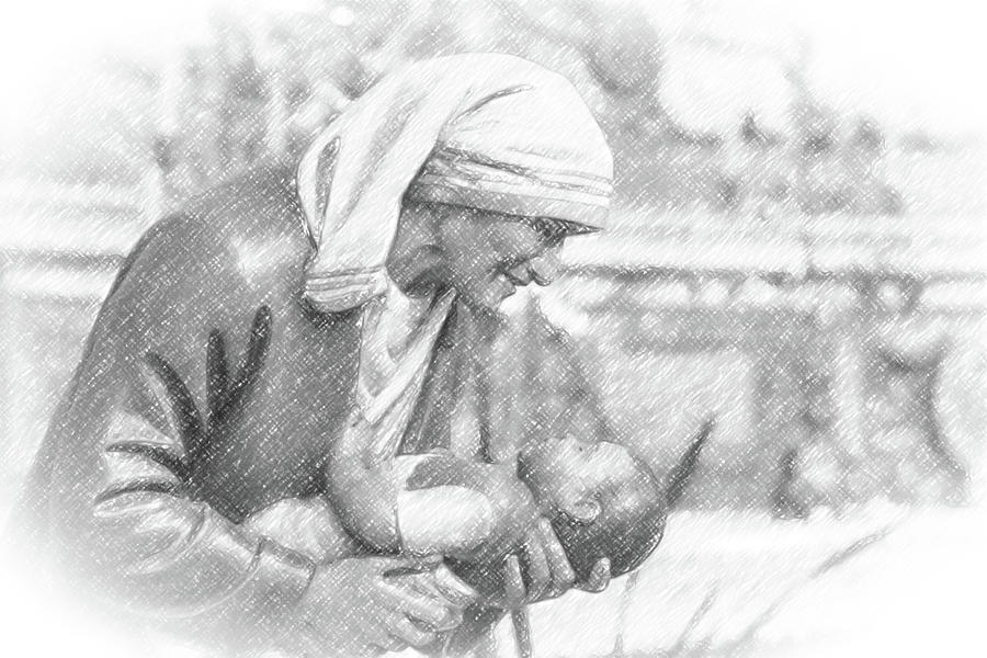 illustration of  Mother Teresa of Calcutta  Photograph by Vivida Photo PC