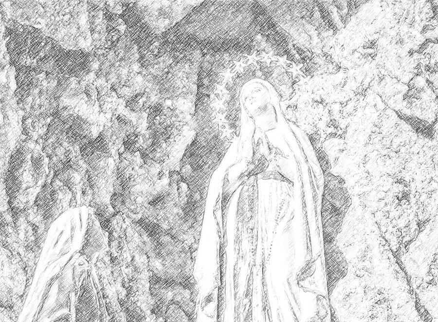illustration of Our Lady of Lourdes Photograph by Vivida Photo PC