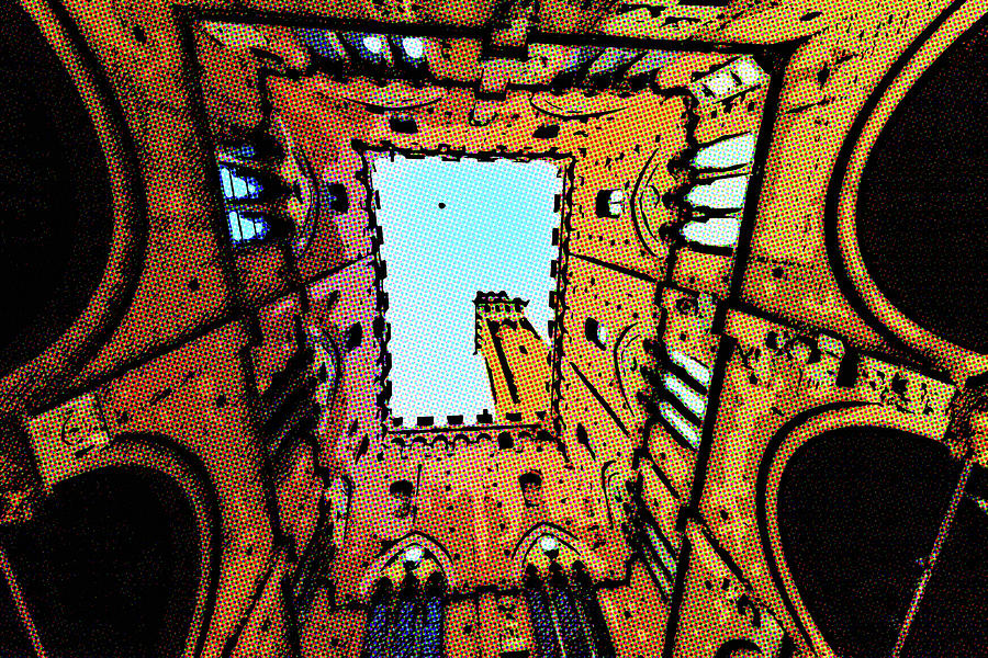 illustration of public square of Siena Photograph by Vivida Photo PC