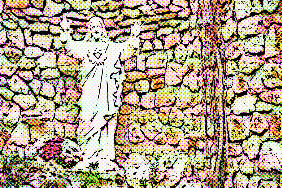 illustration of Sacred Heart of Jesus statue Photograph by Vivida Photo PC