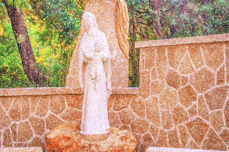illustration of  the Blessed Virgin Mary with Baby Jesus Photograph by Vivida Photo PC