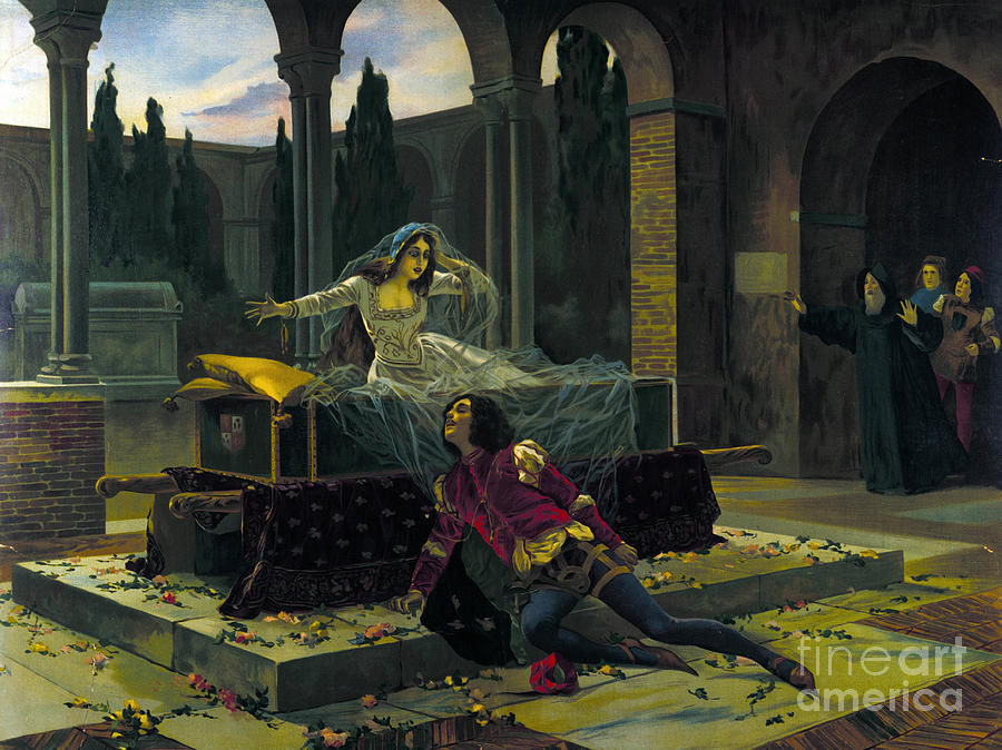 Illustration Of The Last Scene Of The Ballet “romeo And Juliet” By Piotr Or Petr Ilyich Tchaikovsky Painting by Unknown Artist