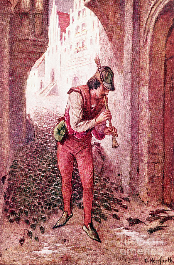 Illustration Of The Pied Piper Playing Photograph by Bettmann