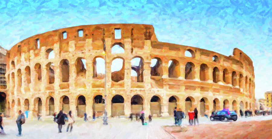 illustration of walls and arches of Roman amphitheater Photograph by Vivida Photo PC