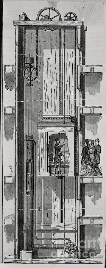 Illustration Of Water Elevator Photograph by Bettmann Illustration Of Water Elevator Photograph by Bettmann