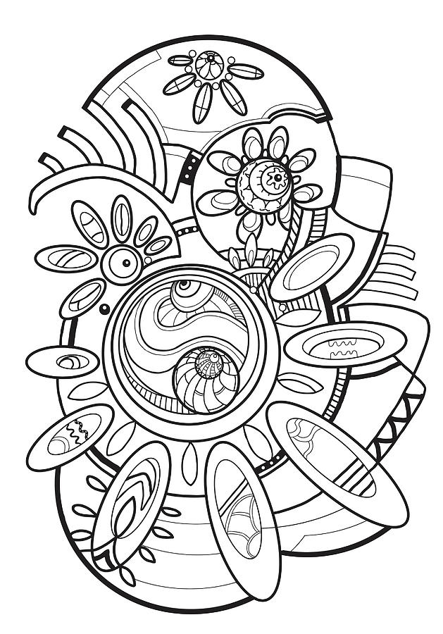 Download Illustration. Printable Coloring Pages for adults. Digital ...