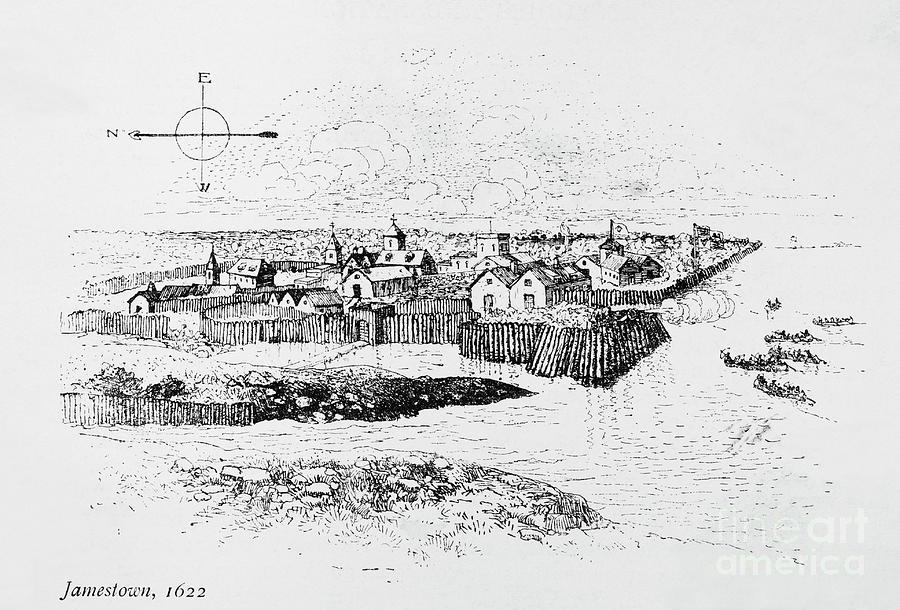 Illustration Showing Jamestown Colony by Bettmann