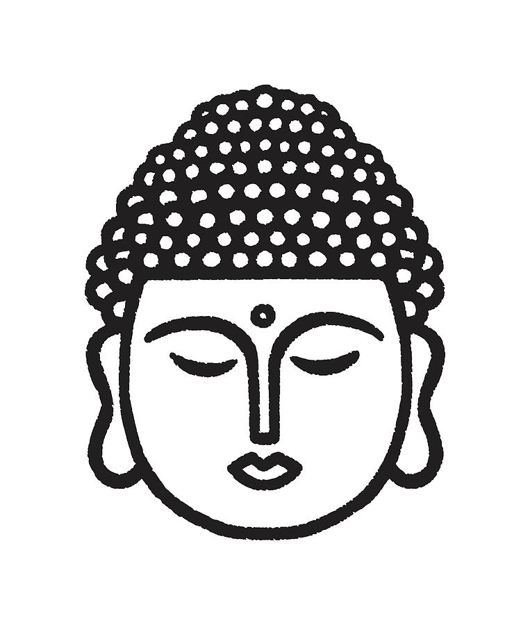Learn How to Draw Buddha Face (Buddhism) Step by Step : Drawing Tutorials
