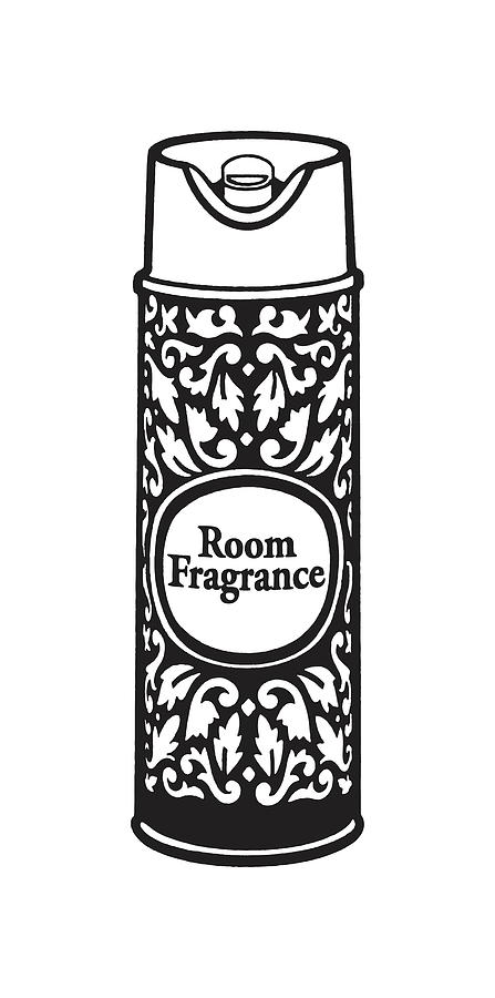 Black And White Drawing - Illustration with can of air freshener by CSA Images