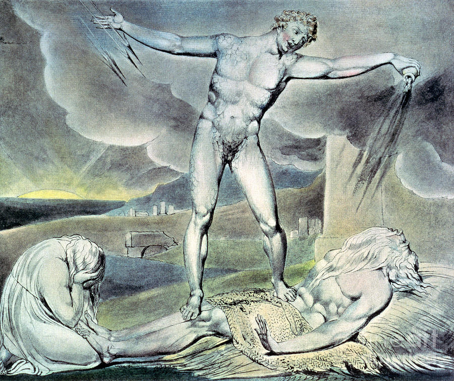 Illustrations Of The Book Of Job; Satan Smiting Job With Sore Boils, 1825 Painting by William Blake
