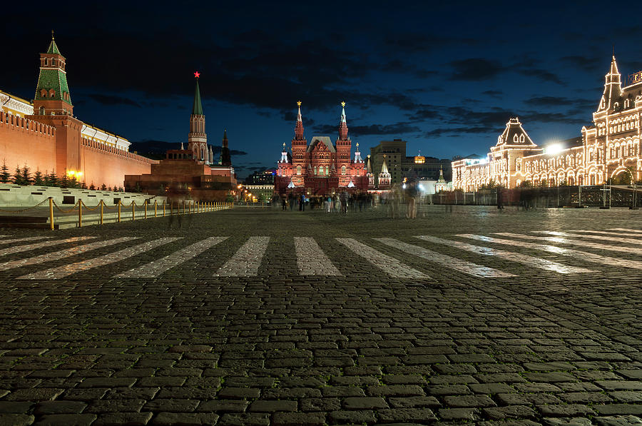 Iluminated Red Square At Night Moscow Photograph by Pavliha