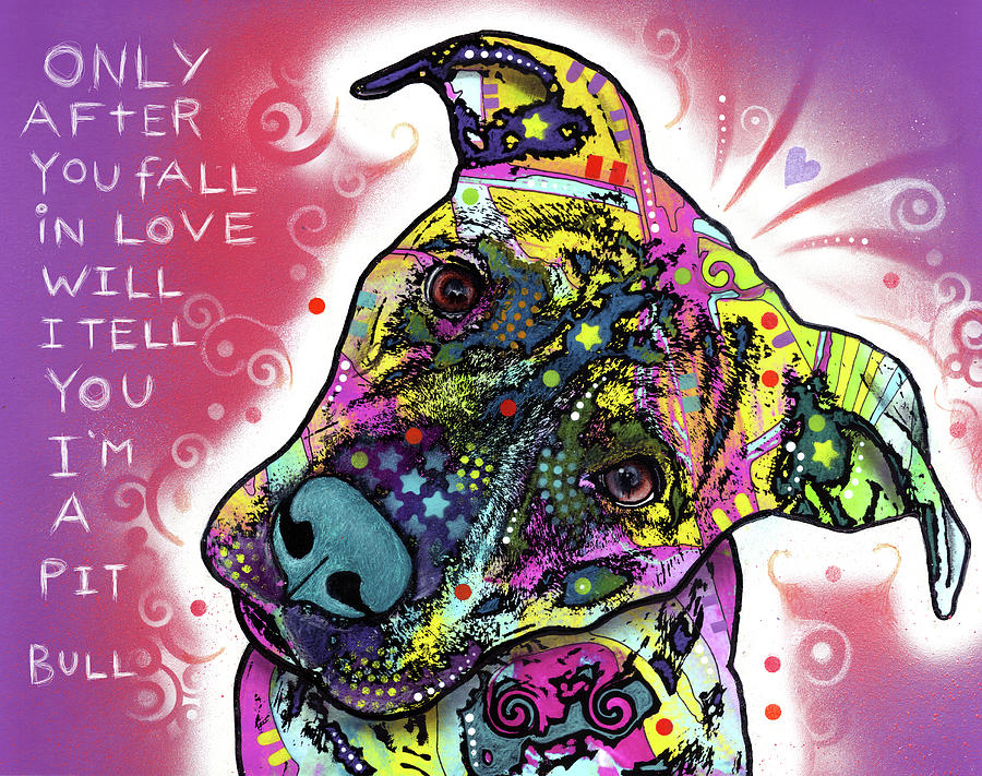 Animal Mixed Media - I?m A Pit Bull by Dean Russo