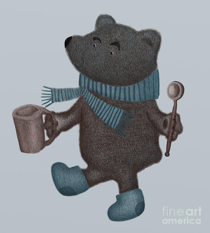 Small Digital Art - Image Of A Bear by Dmitriip