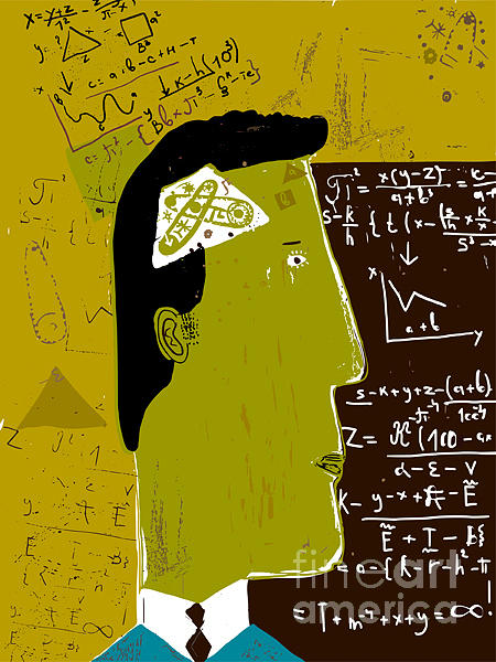 Calculation Digital Art - Image Of A Man Who Is Busy Thinking by Dmitriip