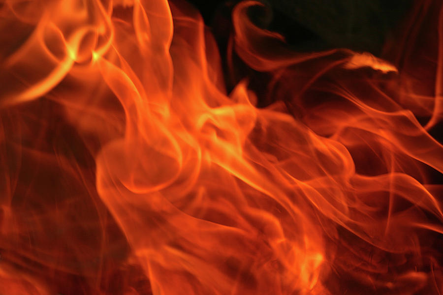 Image Of Fire On Black Background Photograph by Narcisa
